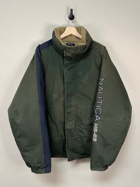 Vtg Nautica Reversible Down Jacket